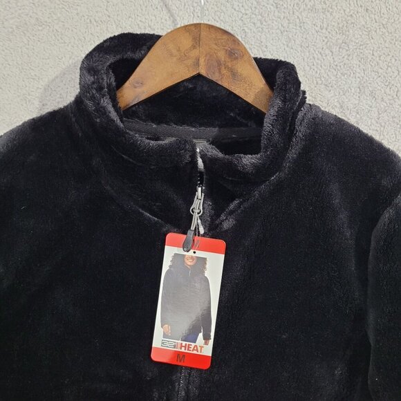 NEW 32 Degrees Heat Women's M Black Faux Fur Zip-Up Jacket - Picture 7 of 9